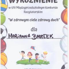 Udział w Międzyprzedszkolnym Konkursie Recytatorskim "W zdrowym ciele zdrowy duch"