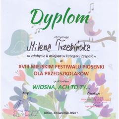 Udział w Miejskim Festiwalu Piosenki dla Przedszkolaków "Wiosna, ach to Ty..."