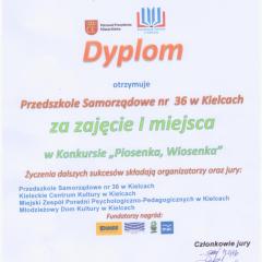 Udział w Międzyprzedszkolnym Konkursie "Piosenka, Wiosenka"