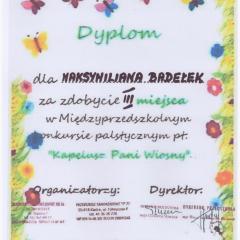 Udział w Miedzyprzedszkolnym Konkursie Plastcznym "Kapelusz Pani Wiosny"