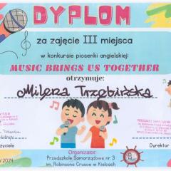Udział. w Konbkurskie Piosenki Angielskiej "Music Brings Us Together"